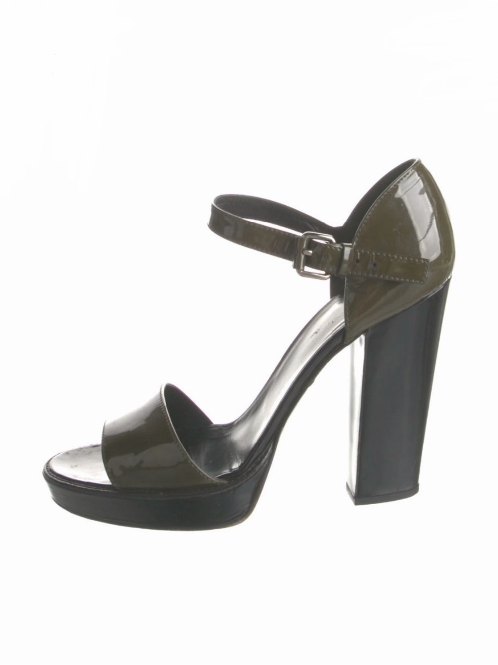 Prada Olive Ankle-Strap Platform Heel